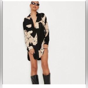 Oversized Button Down Shirt Dress